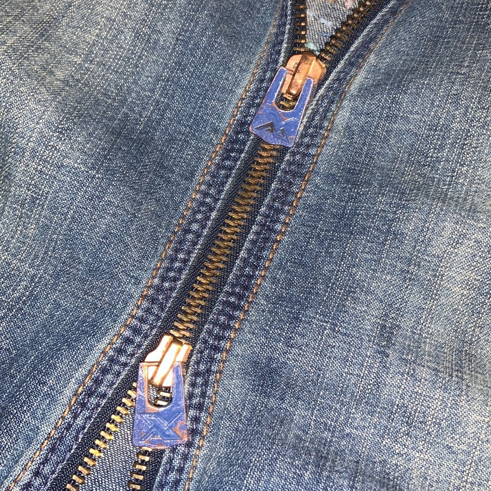 NWT Armani Exchange Denim Jacket with Back Design - Picture 6 of 10